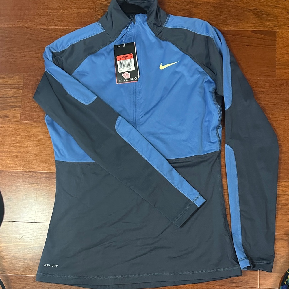 Nike Blue and Black Dri-fit running jacket, size large